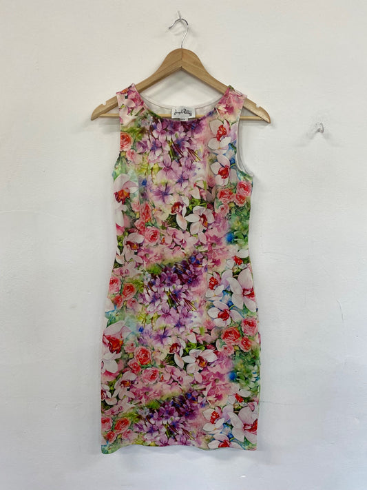 Fabulous Joseph Ribkoff Floral Watercolour Sheath Dress UK10 KM004