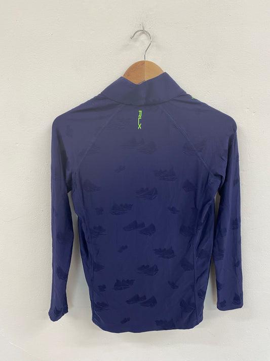 Fabulous RLX Ralph Lauren Navy Sailing Quarter Zip UK S LO442