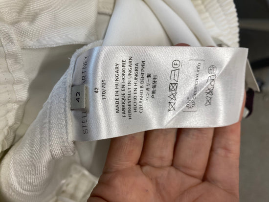 Fabulous Stella McCartney casual classic trousers  UK12 Cream Ankle zip LG005