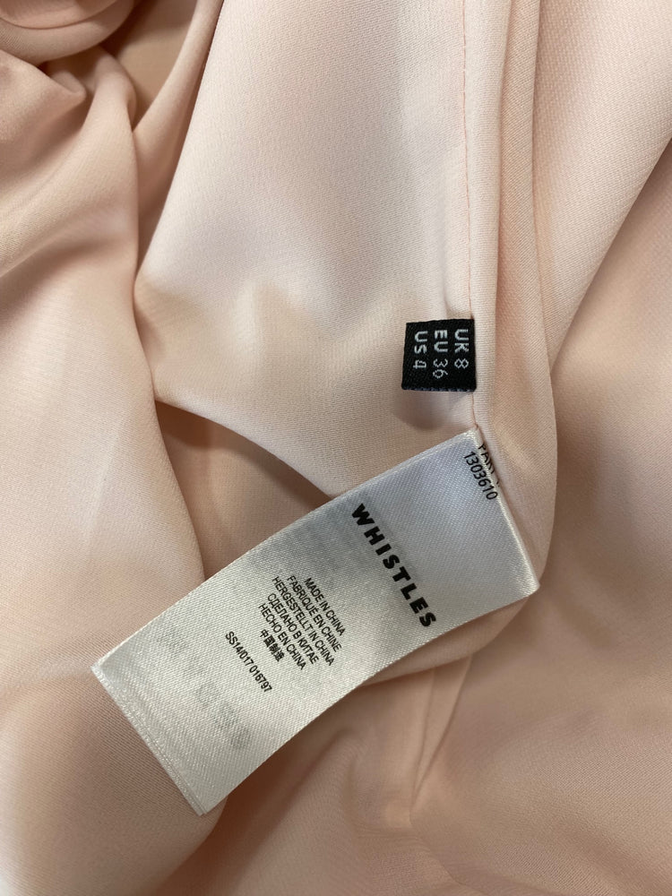 Fabulous Whistles rose occasion party midi Dress Uk8 Pink Sleeveless LG005