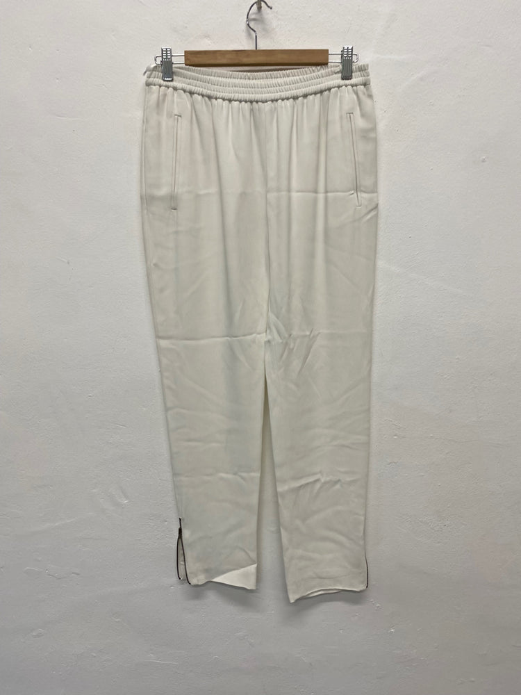 Fabulous Stella McCartney casual classic trousers  UK12 Cream Ankle zip LG005
