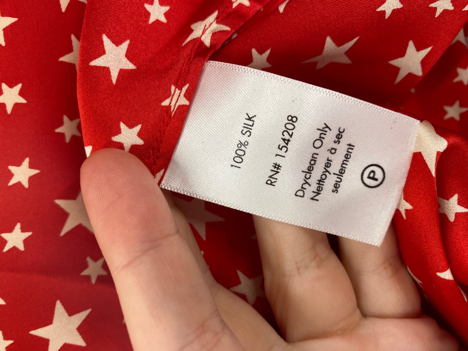 Fabulous HVN Red Starry Silk Midi Dress UK8 LG005