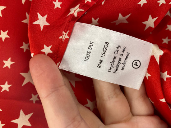 Fabulous HVN Red Starry Silk Midi Dress UK8 LG005