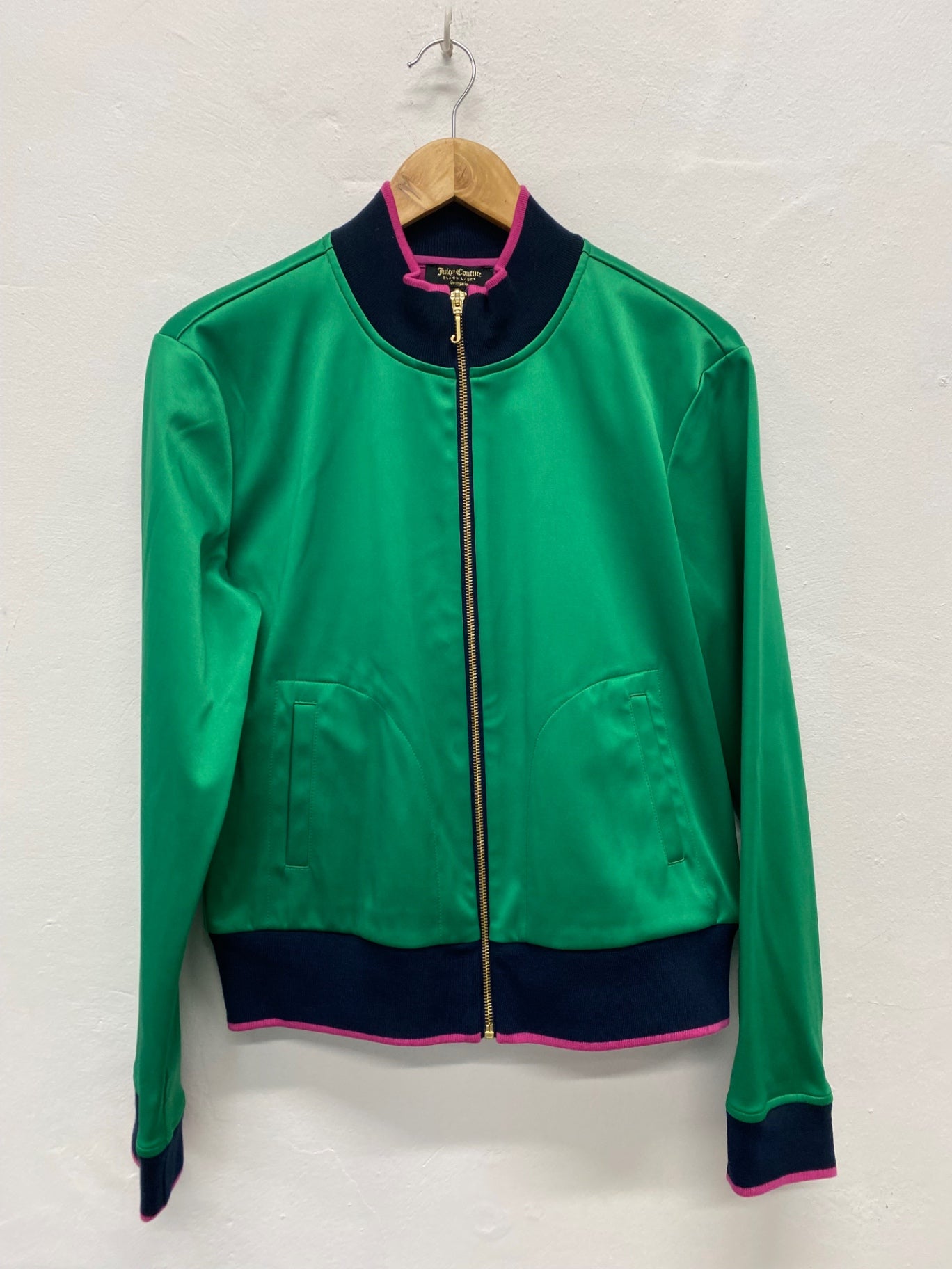 Fabulous Juicy Couture emerald Green black label Bomber Jacket UkM Green Floral LG005