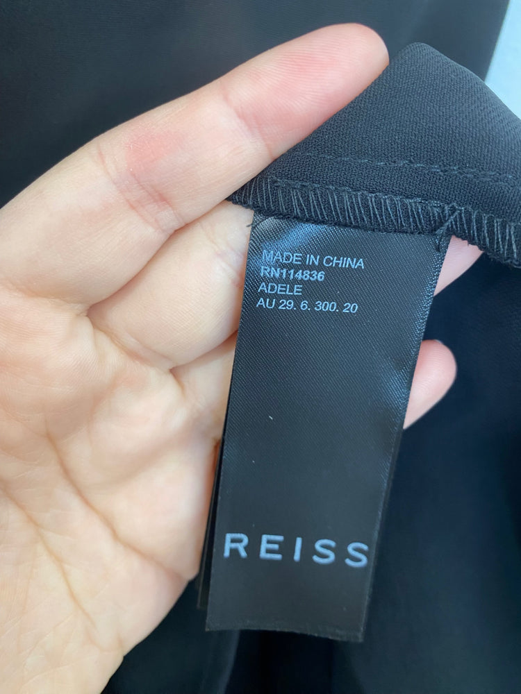 Fabulous Reiss Black Plunge Adele Midi Dress UK10 LG005