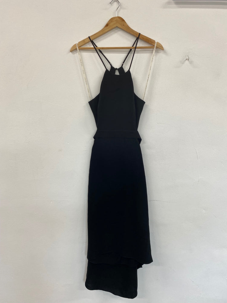 Fabulous Halston Heritage Black Cut-out Cocktail Dress UK10 LG005