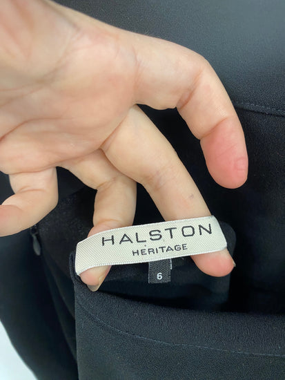 Fabulous Halston Heritage Black Cut-out Cocktail Dress UK10 LG005