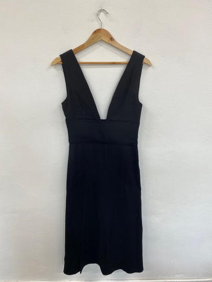 Fabulous Reiss Black Plunge Adele Midi Dress UK10 LG005