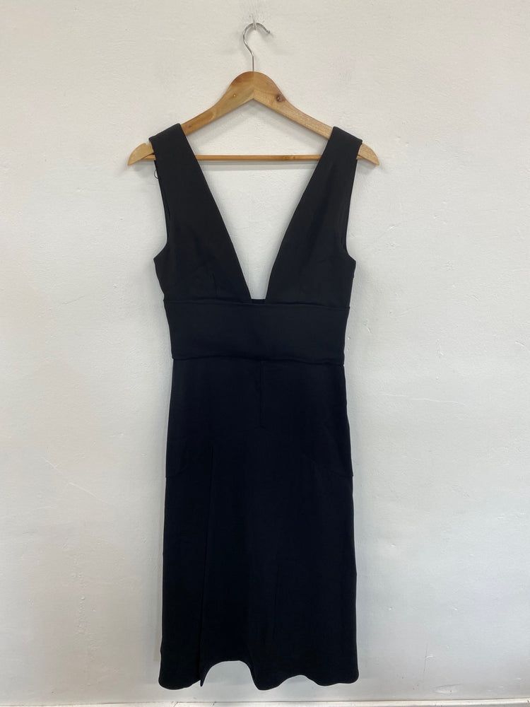 Fabulous Reiss Black Plunge Adele Midi Dress UK10 LG005