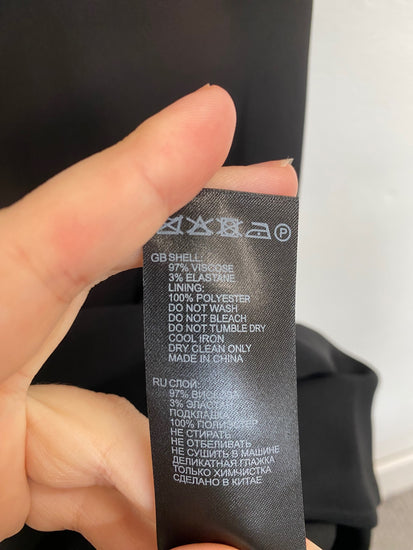 Fabulous Reiss Black Plunge Adele Midi Dress UK10 LG005