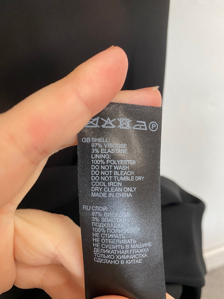 Fabulous Reiss Black Plunge Adele Midi Dress UK10 LG005