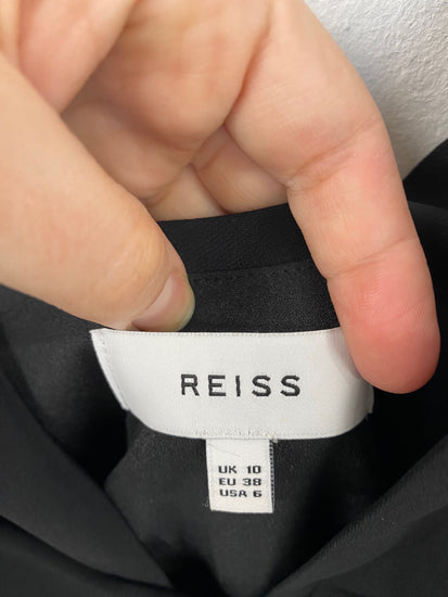 Fabulous Reiss Black Plunge Adele Midi Dress UK10 LG005