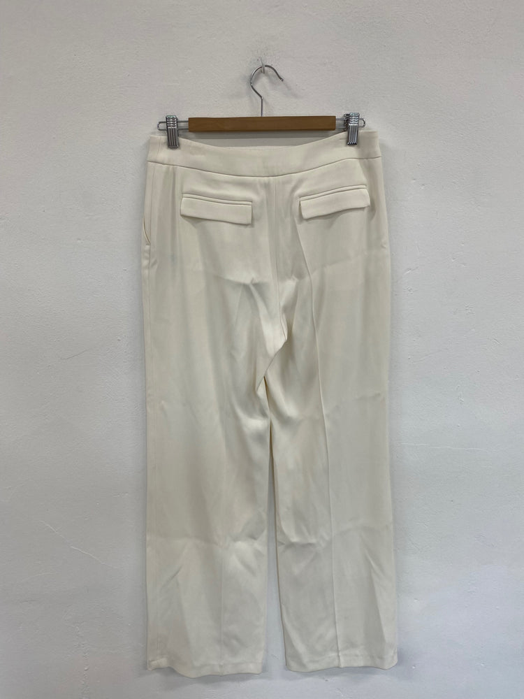 Fabulous Reiss Cream Naomi Wide Leg Trousers UK10 LG005