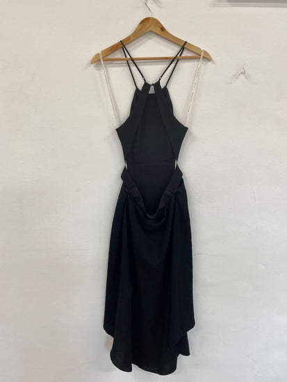 Fabulous Halston Heritage Black Cut-out Cocktail Dress UK10 LG005