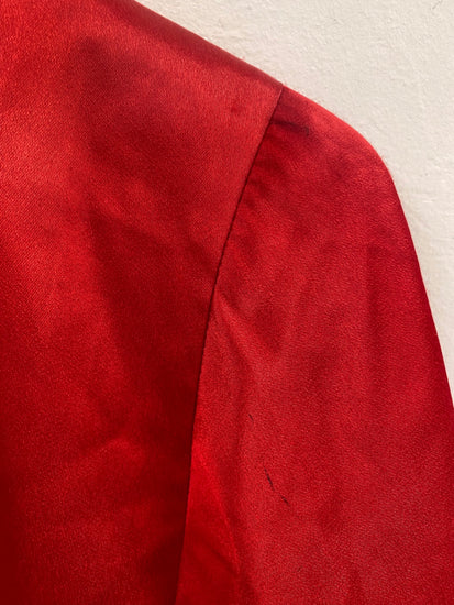 Fabulous All That Jazz Vintage Crimson Satin Midi Dress UK10 NM001