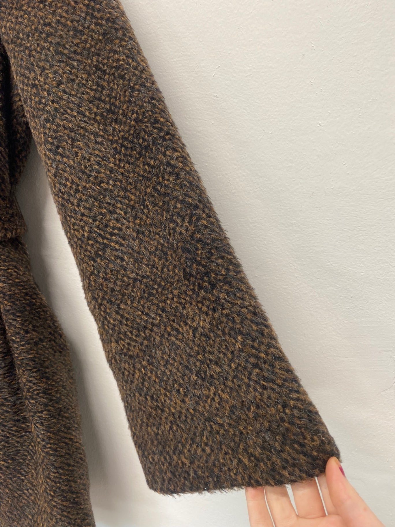 Fabulous L.K. Bennett alpaca mohair cosy Coat UK16 Brown Animal AH451