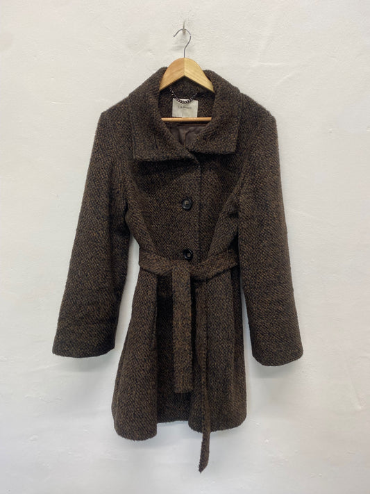 Fabulous L.K. Bennett alpaca mohair cosy Coat UK16 Brown Animal AH451