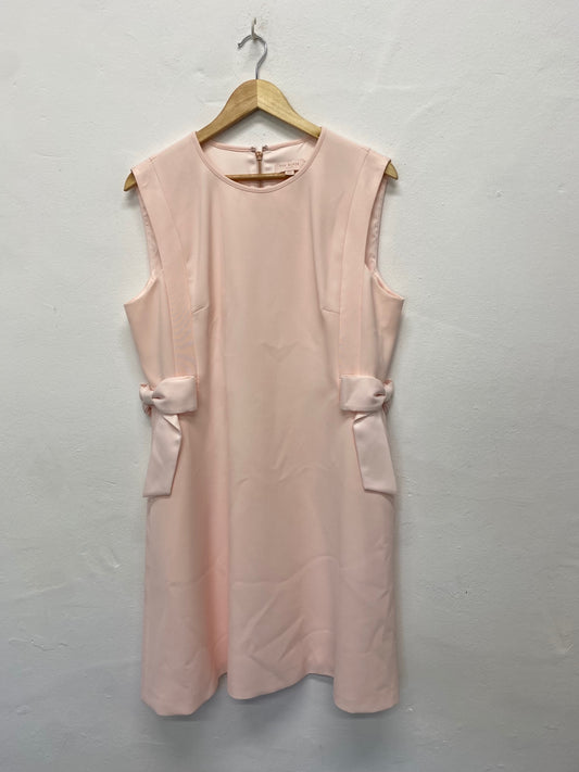 Fabulous Ted Baker Meline bow  Dress UK14 Pink Apricot LT272