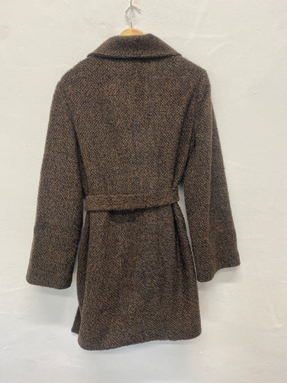 Fabulous L.K. Bennett alpaca mohair cosy Coat UK16 Brown Animal AH451