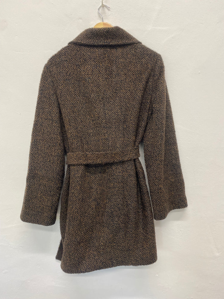 Fabulous L.K. Bennett alpaca mohair cosy Coat UK16 Brown Animal AH451