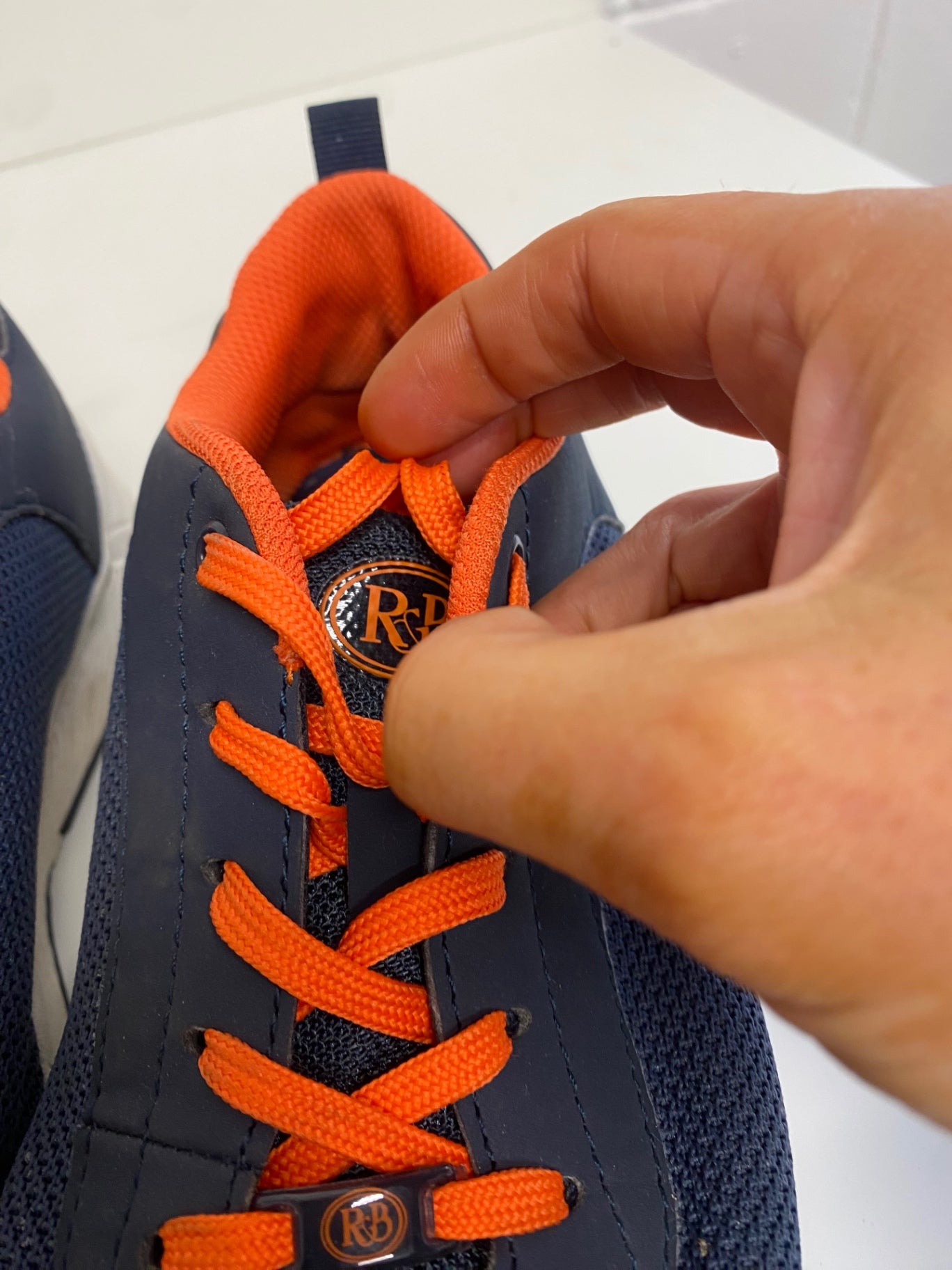 Fabulous Russell & Bromley Relay L Sneakers UK6 Navy blue with orange accents KM001