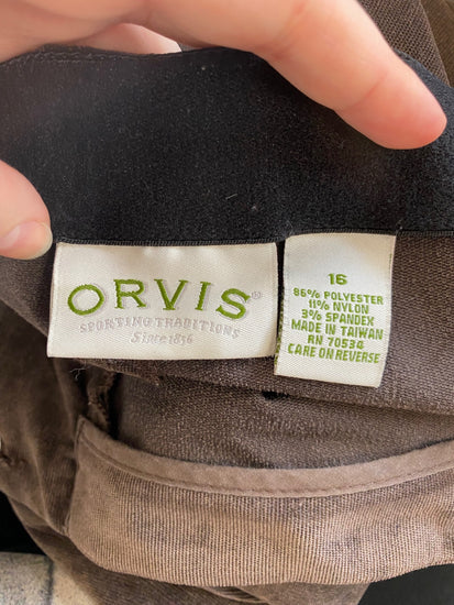 Fabulous Orvis Chocolate Brown Corduroy Trousers UK16 KM001