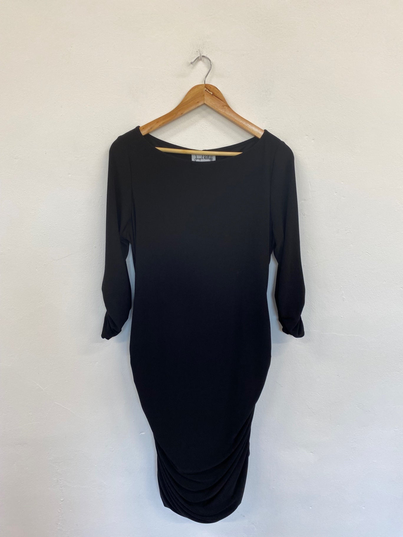 Fabulous Joseph Ribkoff Black Ruched Detail Midi Dress UK16 KM001