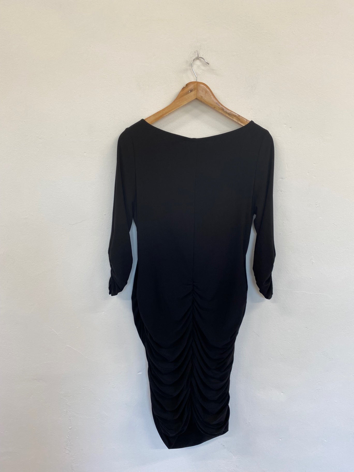 Fabulous Joseph Ribkoff Black Ruched Detail Midi Dress UK16 KM001