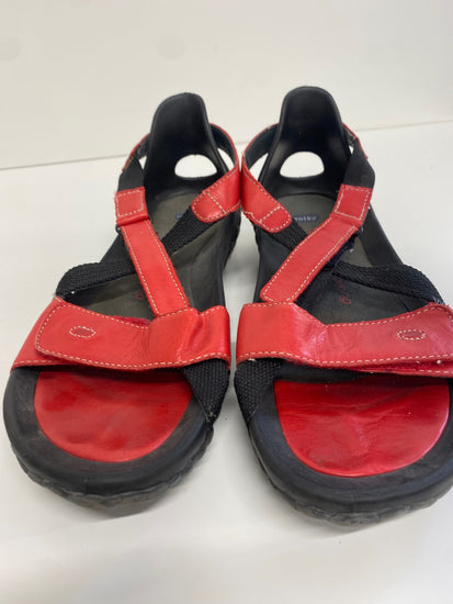 Fabulous Wolky leather walking Sandals UK6 Red & Black KM001