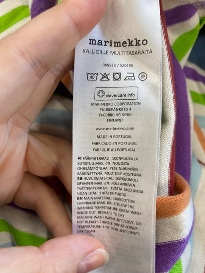 Fabulous Marimekko Colourful Stripe Relaxed Fit T-Shirt UK XL KM001