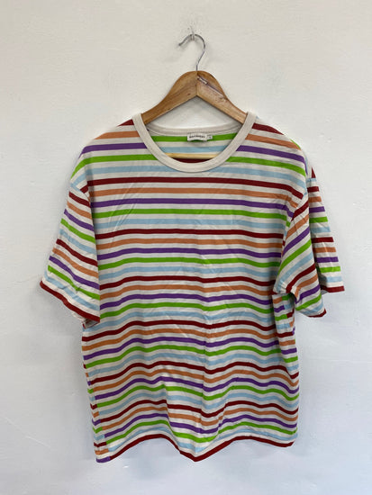 Fabulous Marimekko Colourful Stripe Relaxed Fit T-Shirt UK XL KM001