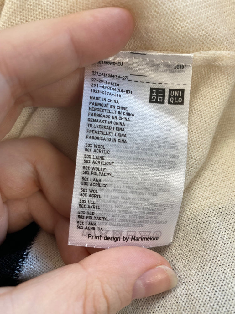 Fabulous marimekko x Uniqlo Monochrome Wool Blend Jumper Dress UK L KM001