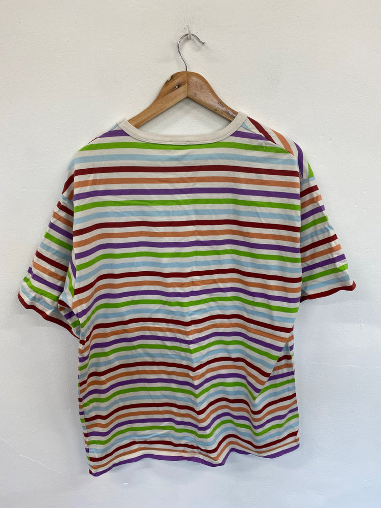 Fabulous Marimekko Colourful Stripe Relaxed Fit T-Shirt UK XL KM001