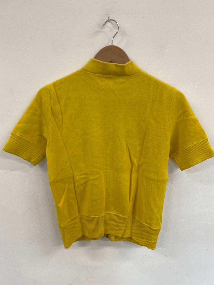 Fabulous Lauren Ralph Lauren Yellow Retro Vibes Knit Moto Sweater UK M MD002