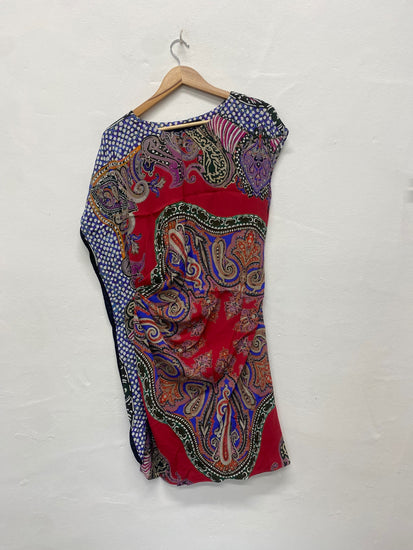 Fabulous Etro silk blend paisley classic Dress Uk14 Italian 46  soft red MD002