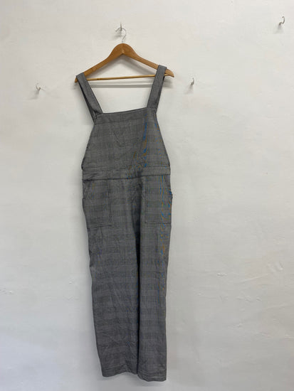 Fabulous Oliver Bonas Jumpsuit UK 16 Grey checked new LG276