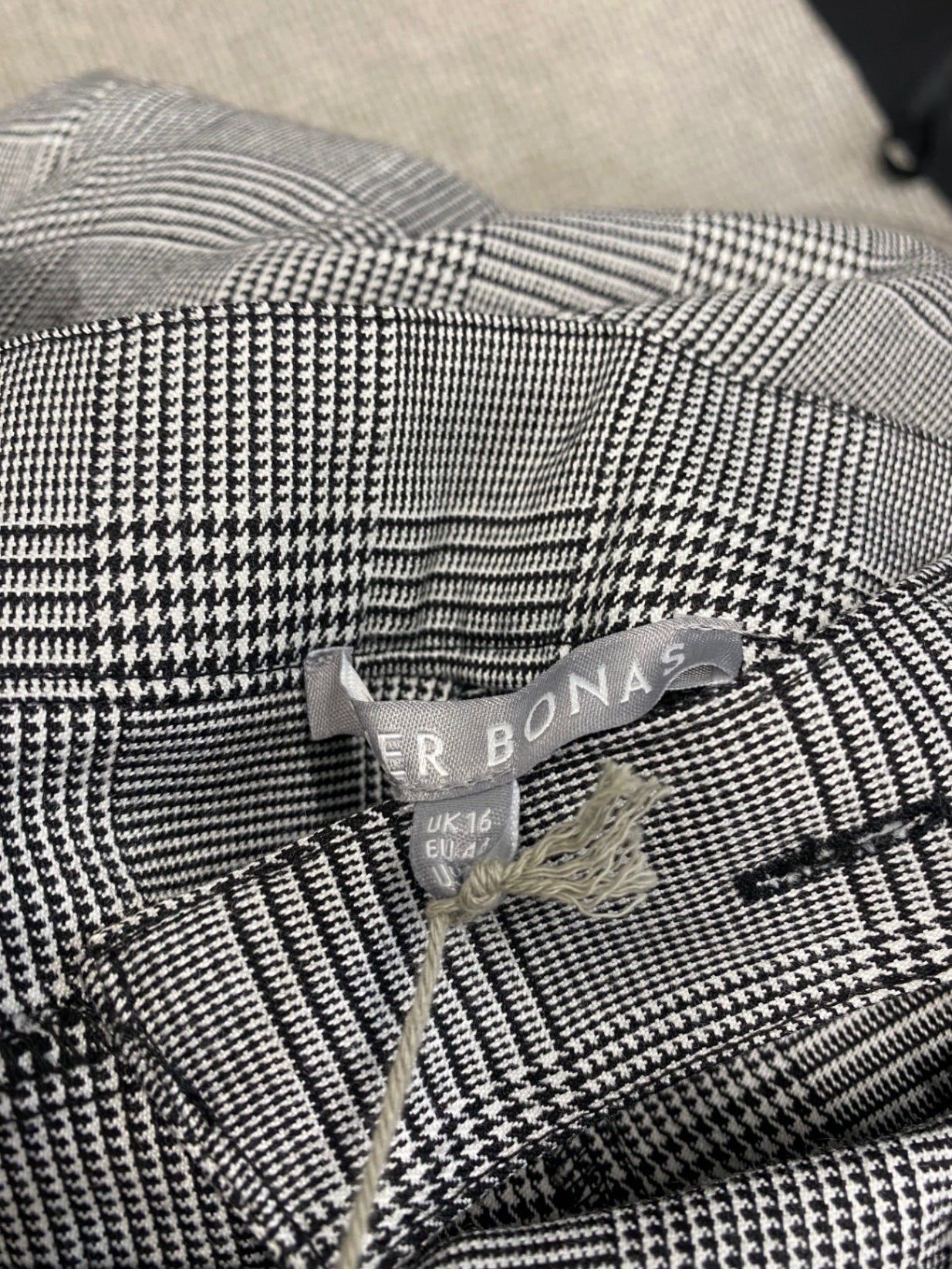 Fabulous Oliver Bonas Jumpsuit UK 16 Grey checked new LG276