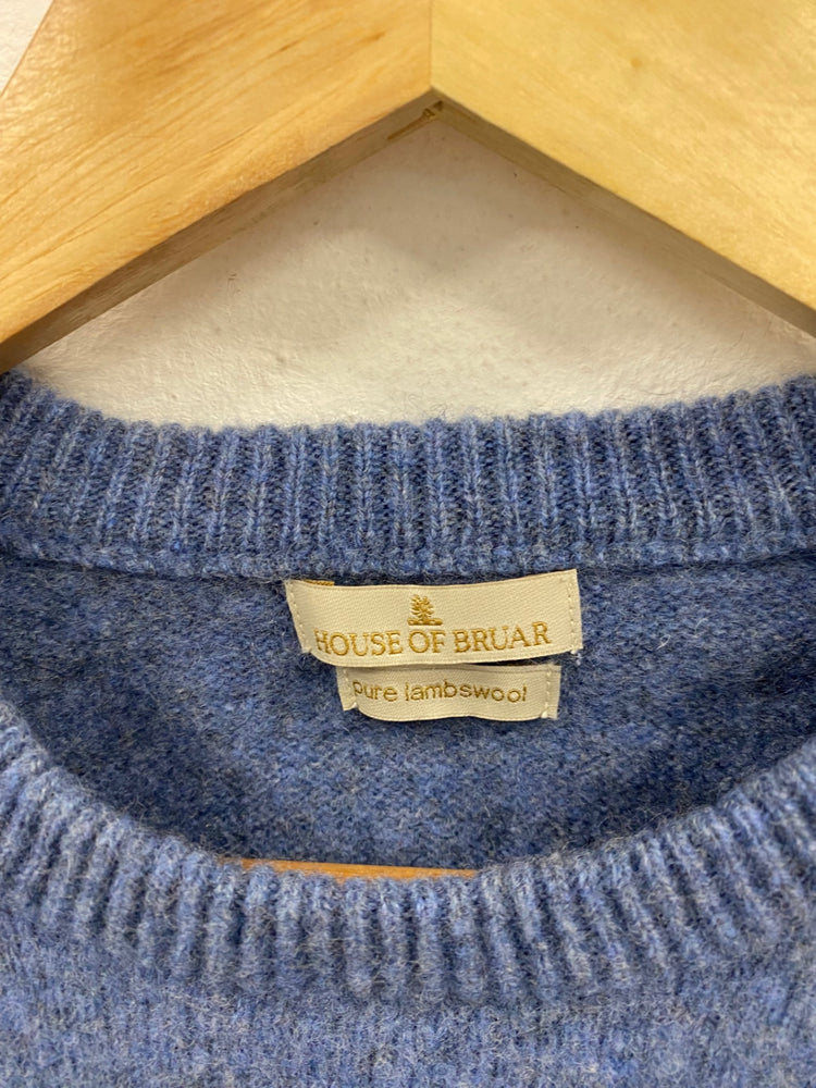 Fabulous House of Bruar Blue Lambswool Jumper UK L LG276