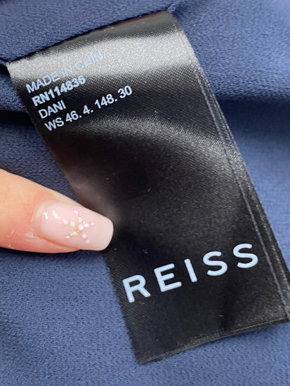 Fabulous Reiss Top UK 10 Navy cap sleeve low back LG276