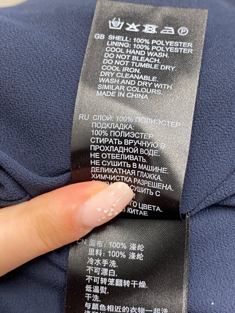 Fabulous Reiss Top UK 10 Navy cap sleeve low back LG276