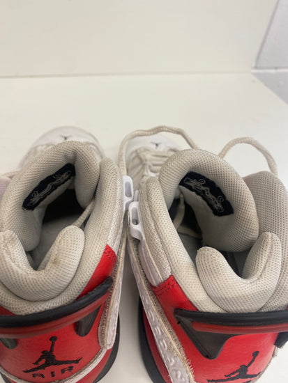 Fabulous Nike Air Jordan 6 Rings Sneakers UK4 Junior  White & Red RD455