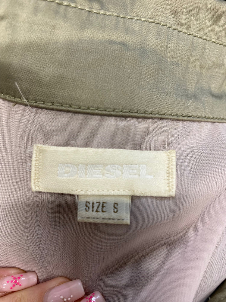 Fabulous Diesel Jacket UK S Khaki sheer satin blouse jacket RD455