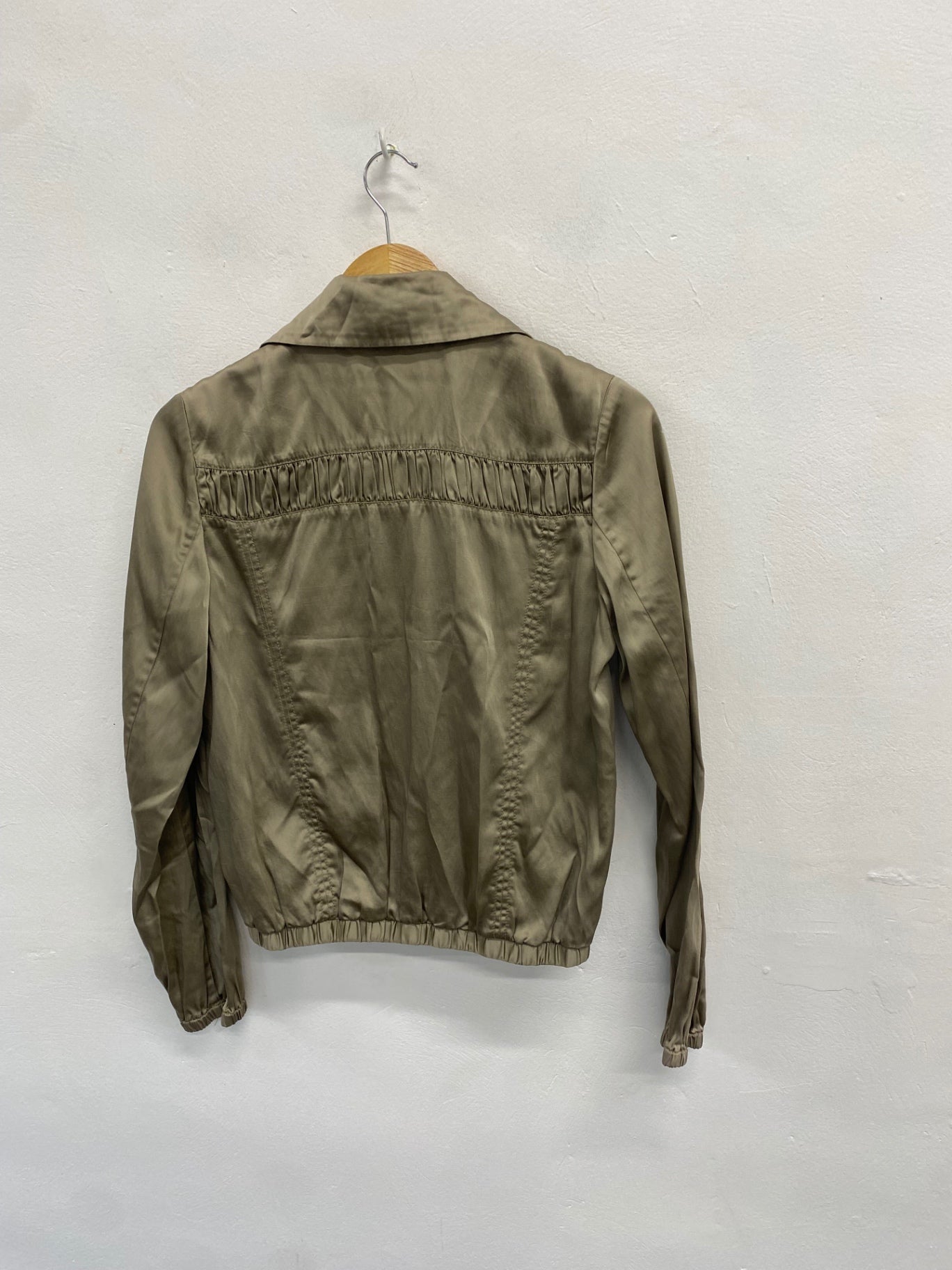 Fabulous Diesel Jacket UK S Khaki sheer satin blouse jacket RD455