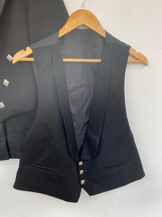 Classic Traditional Prince Charlie Kilt Jacket & Waistcoat Ex Hire UK44L #116 MD001
