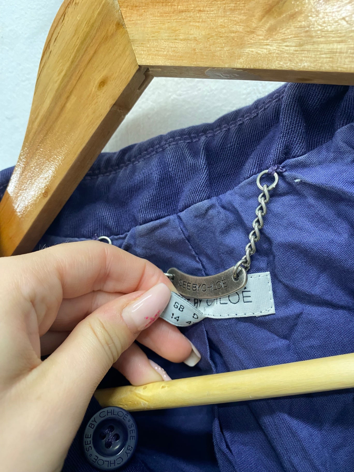 Fabulous See by Chloé Blazer UK 14 Navy Blue MM005