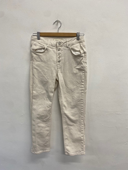 Fabulous Reiss Bailey high waist Trousers W28" Cream CM061