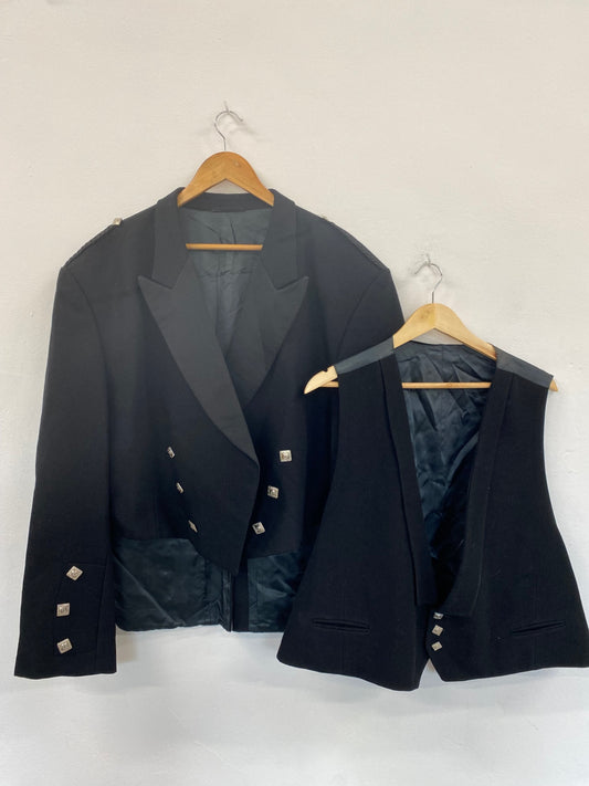 Classic Traditional Prince Charlie Kilt Jacket & Waistcoat Ex Hire UK 52R/L #115 MD001