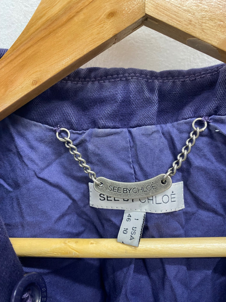 Fabulous See by Chloé Blazer UK 14 Navy Blue MM005