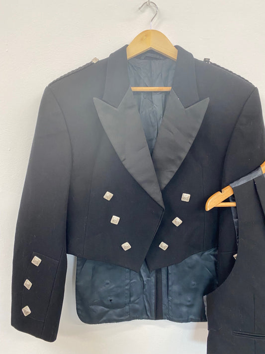 Classic Traditional Prince Charlie Kilt Jacket & Waistcoat Ex Hire UK 40XS/S #117 MD001