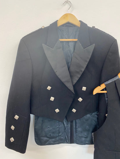 Classic Traditional Prince Charlie Kilt Jacket & Waistcoat Ex Hire UK 40XS/S #117 MD001